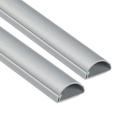 Image of D Line Mini Cable Trunking 2 Meter Decorative Self Adhesive Cover Popular Management Solution 30mm (W) x 15mm (H) 1 Lengths Aluminium Effect