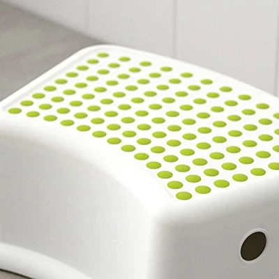 Image of HomeZone Stepping Stool Children&#039;s Anti Slip White Plastic Step for Kids Non Toilet Potty Training Aid Children Safe Strong Durable Childs Bathroom Kitchen