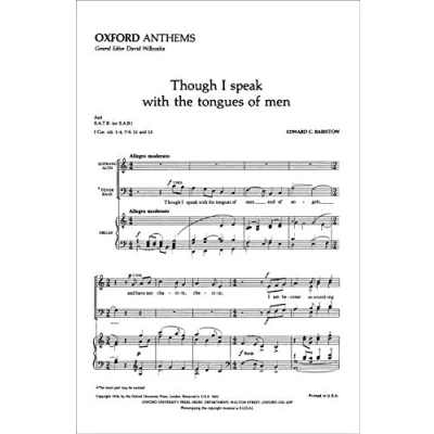 Image of Though I speak with the tongues of men: Vocal score