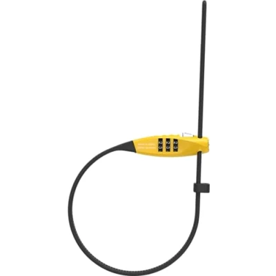 Image of ABUS Combiflex TravelGuard cable lock for securing helmets, prams, skis and luggage 75 cm length with number code yellow