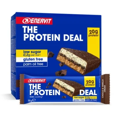 Image of Enervit The Protein Deal Bar (Choco &amp; Vanilla Dream, Pack of 12 Bars)
