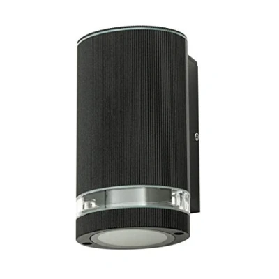 Image of LITECRAFT Holme Wall Light Up or Down Outdoor Oval Garden IP44 Fitting Black