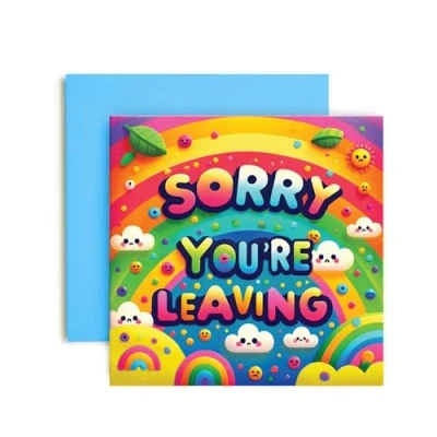 Image of Huxters Leaving Gifts for Colleagues Women Men Sorry You are Rainbow Good Luck in Your New Job Retirement Card 14.8cm