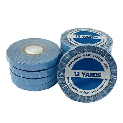 Image of ShowJarlly 1 Roll Double Sided Adhesive Lace Front Support Tape Wig Blue (0.8cm*12yards)