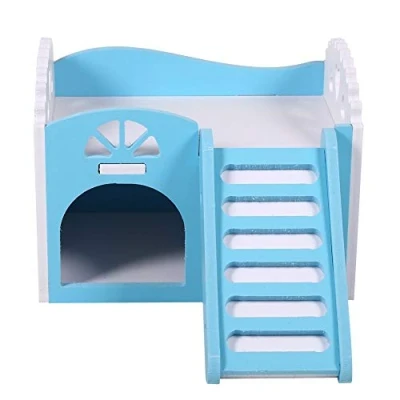 Image of Playpen House For Hamster, Pet Hamster Rat Small Animal Castle Sleeping Nest Exercise Toy 2 Layers With Stair Design 3 Colors