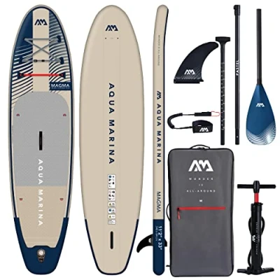 Image of Aqua Marina MAGMA 11ft2in Premium Inflatable Stand Up Paddle Board (iSUP) Package, 340 cm Length