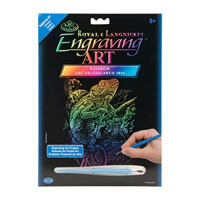 Image of Royal &amp; Langnickel Rainbow Engraving Art A4 Size Chameleon Designed Painting Set