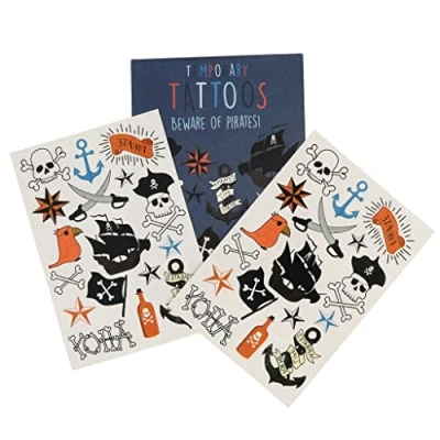 Image of Beware of the Pirates Temporary tattoos (2 Sheets)