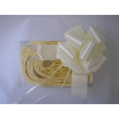 Image of 60 x 30mm (1.5&quot;) Rapid Satin Ribbon Pull Bows CREAM / IVORY for Gift Decorations, Flower Bouquets &amp; Arrangements, Baskets, Wedding Cars, Floral Tributes, Arts Crafts, Christmas Hampers