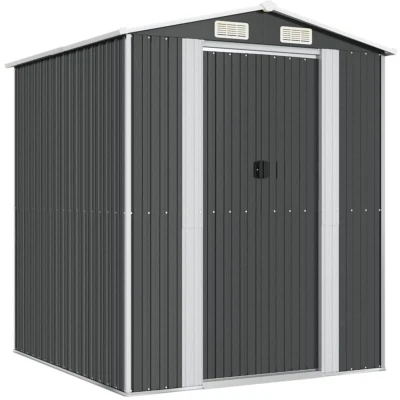 Image of vidaXL Garden Shed Anthracite 192x191x223 cm Galvanised Steel