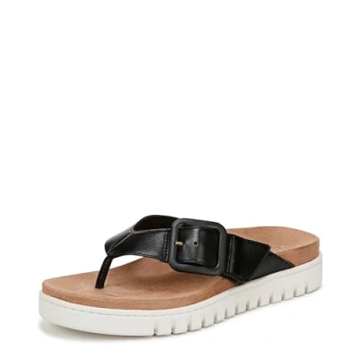 Image of Vionic Women&#039;s Uptown Marin Flip Flop, Black TMB Leather, 4 UK