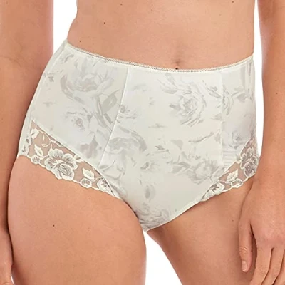 Image of Fantasie Womens Caroline High Waist Brief Pearl White Nylon Size Small