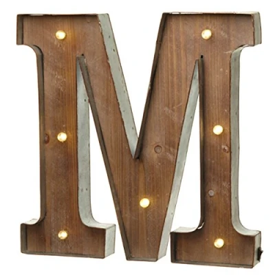 Image of Vintage Illuminated Carnival Lights A Z Choice of Alphabet Letters (Letter M)