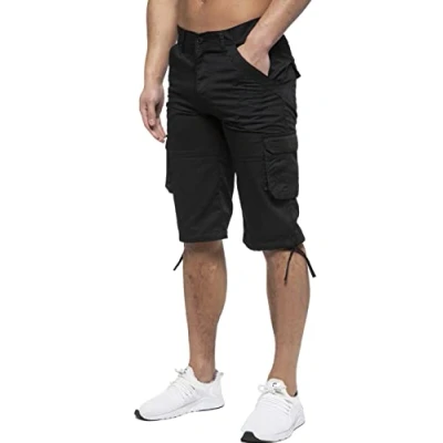 Image of 989Zé ENZO Mens Cargo Combat Shorts Summer Chino Casual Work Knee Length Pants EZS426 Black 44