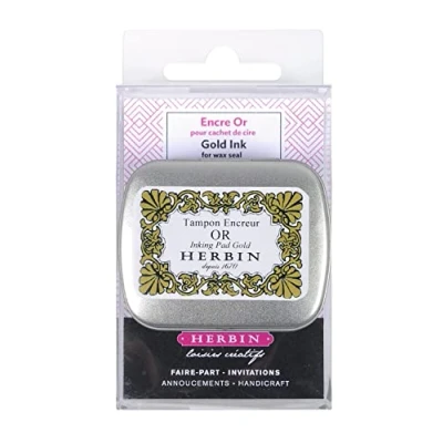 Image of Herbin 41104T Ink pad for brass seal disc, Gold