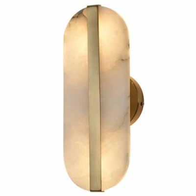 Image of TRIVIDHA Modern Marble Wall Lamp Natural Alabaster Sconce Stone Lighting Bedroom Mount Led Light For Living Room Hallway Study Dinning Stair