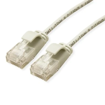 Image of ROLINE GREEN UTP Patch Cable Cat.6A (Class EA), LSOH, slim, grey, 0.15 m