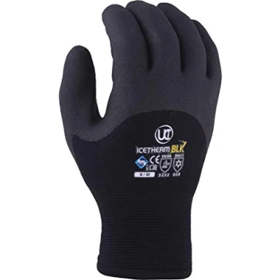 Image of 1X Pair UCi Icetherm Blk Insulated Thermal HPT Coated Cold Winter Freezer Work Gloves (7/S)