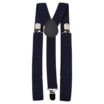 Image of DB Dickie Bow Mens Vintage Braces Adjustable with Heavy Duty Clasps (Navy Blue) suitable for formalwear, office, weddings, parties, grooms &amp; groomsmen outfits