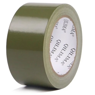 Image of QILIMA Strong Adhesive Cloth Olive Green Duct Tape Heavy Duty, Water Resistant Gaffer Tape,Single Sided for Stage Carpet Floor Repairing,Indoor/Outdoor, 50mm X 25.1m