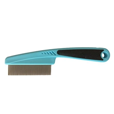 Image of Dog Cat Pet Fine Metal Tooth Flea Comb (Blue)