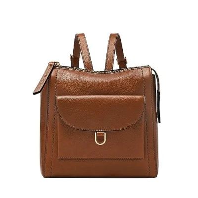 Image of Fossil women&#039;s bag Parker, LiteHide brown leather mini backpack, l: 20.3 cm, w: 8.3 h: ZB1921200
