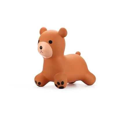 Image of CURVASO Inflatable Jump Bounce Space Hopper Animal Ride On Fun Toy Unicorn Donkey Horse Dinosaur Bull Teddy Bear Kid Adult Children Exercise Fitness &amp; Pump Included (Brown Bear)