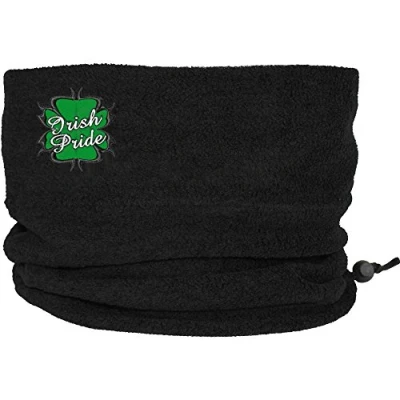 Image of TeddyT&#039;s Men&#039;s Irish Ireland Black Thermal Fleece Sports Snood with Adjustable Toggle (Irish Pride)