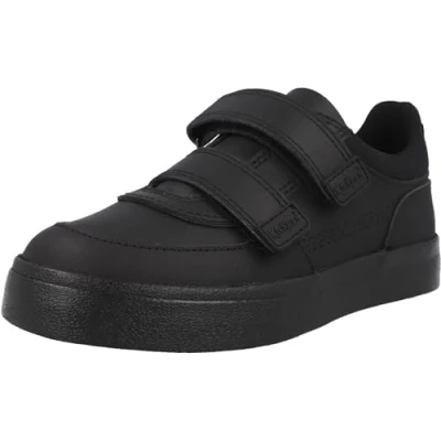 Image of Kickers Infant Boy&#039;s Tovni Scuff Lo Leather School Shoes, Black, 6 UK Child