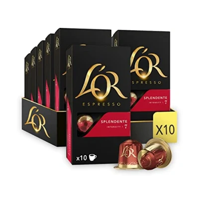 Image of L&#039;OR Espresso Splendente Coffee Pods x10 Intensity 7 (Pack of 10, Total 100 Capsules)
