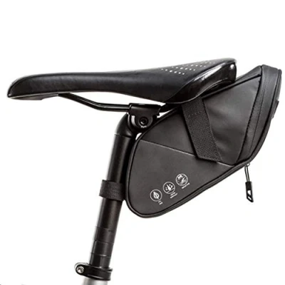 Image of HOMPER Bicycle Saddle Bag Waterproof Cycling Bike 1,5L Under Seat, Strap on Wedge Seat Pack Bag, Black