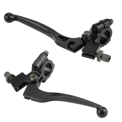 Image of Broco Bike Clutch Lever,Pit Folding Lever Ridged Silver,22mm 7/8in Handlebar with Perch for 50CC 125CC Dirt Pit