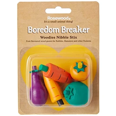 Image of Rosewood Boredom Breaker Woodies Nibble Stix, Pack of 5, Rabbit Toys &amp; Small Animal