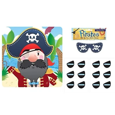 Image of Lizzy STICK THE EYE PATCH ON PIRATE GAME Kids Bday Party Pin Tail Activity UK