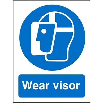 Image of Seco Wear Visor Sign, 150mm x 200mm 1mm Semi Rigid Plastic