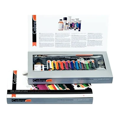 Image of Cobra Artist oil colour gift set 10 x 40 ml + accessories