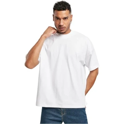 Image of Urban Classics Oversized MOCK NECK Basic Tshirt, Men&#039;s, Size: 3XL, White