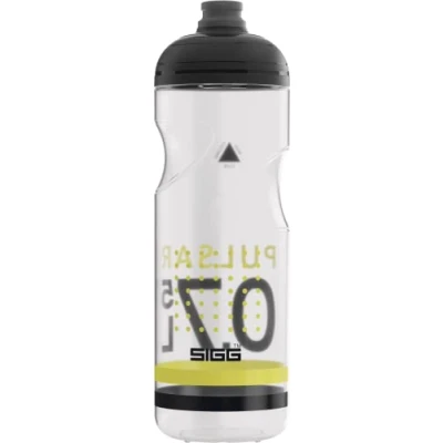Image of Sigg Soft Bike Water Bottle Pulsar Transparent Yellow Squeezable Dishwasher Safe Lightweight Leakproof BPA Free 0.75L