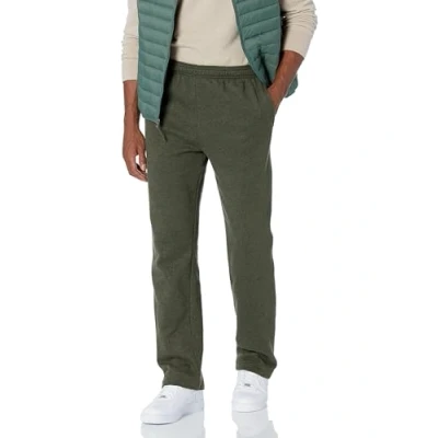 Image of Amazon Essentials Men&#039;s Fleece Open Bottom Joggers (Available in Big &amp; Tall), Olive Heather, M
