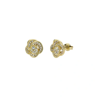 Image of Ted Baker Florine Crystal Flower Stud Earrings For Women (Gold/Crystal)