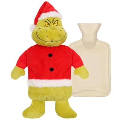 Image of Grinch Hot Water Bottle with Soft Cover, Natural Rubber 1L