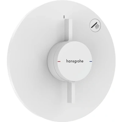 Image of hansgrohe DuoTurn S shower mixer conceiled for 1 function, tap round, single lever iBox universal 2, matt white, 75618700