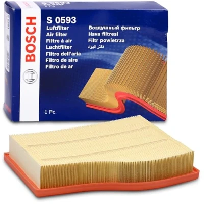 Image of 2820940004, A2820940004 Air Filter BOSCH F 026 400 593 46,5mm 186,3mm 256,7mm Insert MERCEDES BENZ: A Class, CLA Coupe, GLB