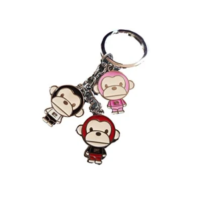 Image of Fat catz copy Cute Animated 3 piece monkey chimp enamel keyring charm