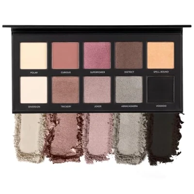 Image of LaRoc PRO Pandora&#039;s Box Eyeshadow Palette High Pigment Smokey, Nude and Neutral Matte &amp; Metallics, Taupe, Brown, White, Gold Black Eye Shadow Makeup