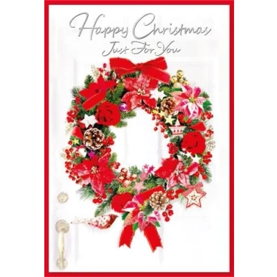 Image of Simon Elvin Open Christmas Card Front Door 7.5&quot; x 5.25&quot; OP50c