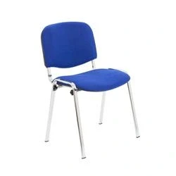 Image of Club Stacking Chair Fabric Chrome Frame Royal Blue CH0503RB