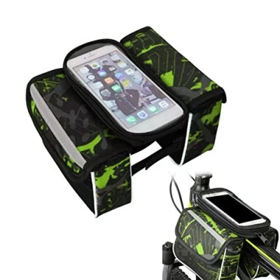 Image of Bike Phone Bag Front Frame Tube Bicycle Mount Mountain Pouch Cycling Accessories