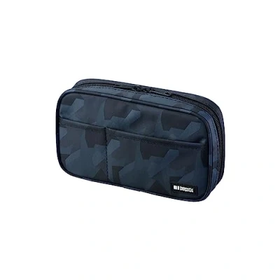 Image of LIHITLAB Large Capacity Zipper Pencil Case For School Office College, Big 4 Compartments Bag Holder Adults Teen Boys Girls, Travel Cosmetics Storage, Black Camo (A7551 134)