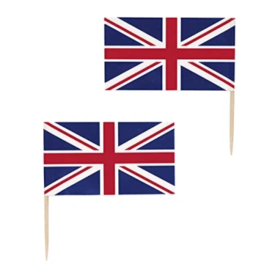 Image of Unique 28800 Cupcake Toppers Union Jack Party Pack of 30, Multicolour